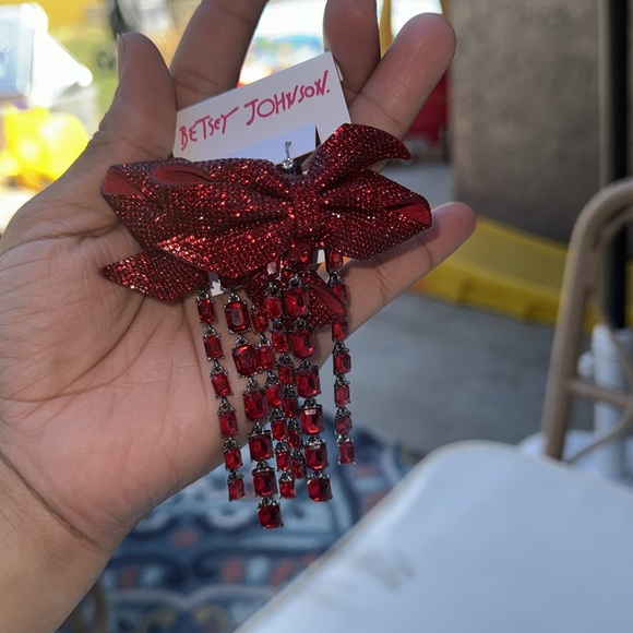Betsey Johnson Womens Pavé Bow Earrings 🎀 - Picture 5 of 5